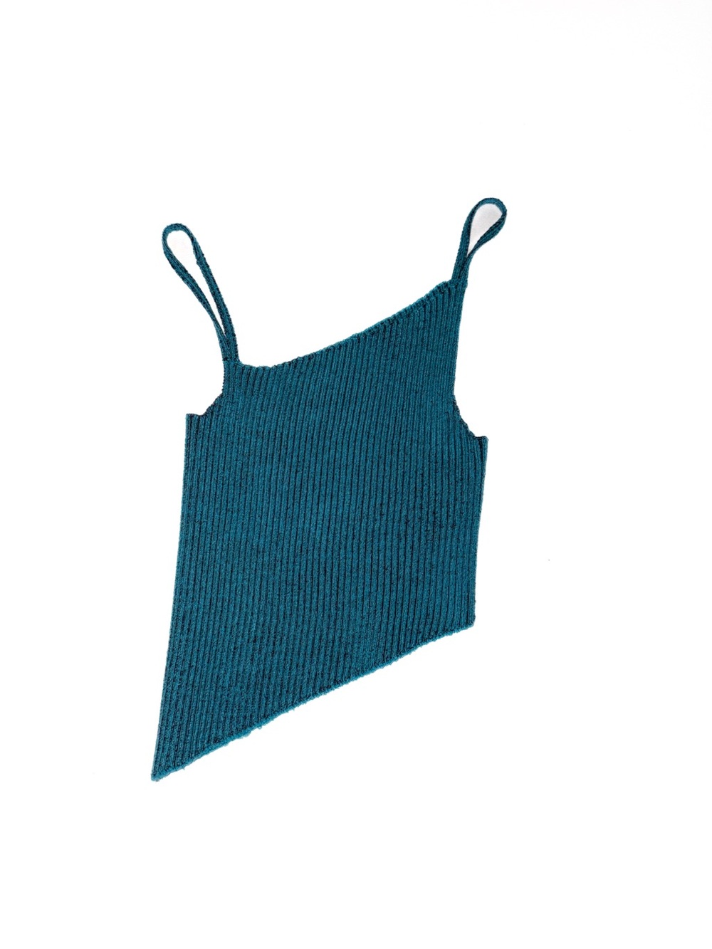 Isa Boulder Blue-Green Parallel Ribbed Crop Top - Picture 2 of 5